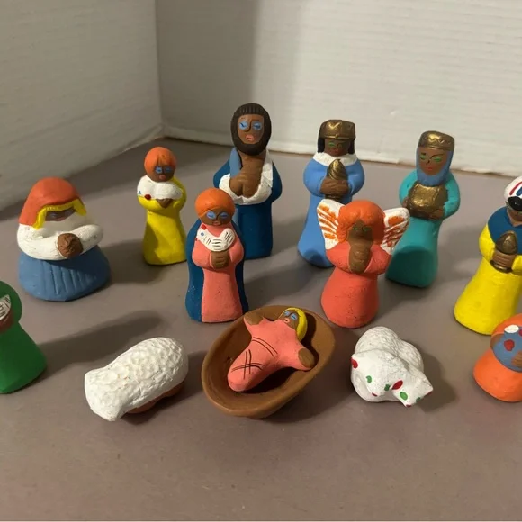Vibrant Holiday Nativity Figurine Set - Picture 2 of 7